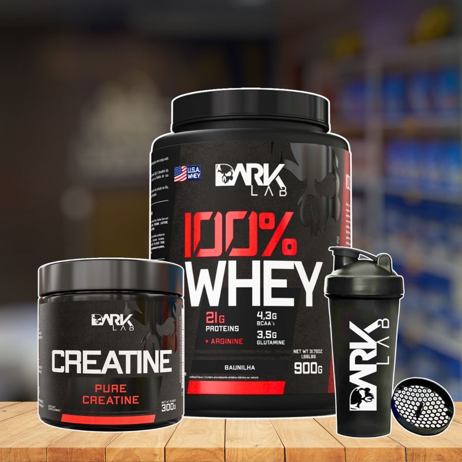 DARK ESSENCIAL - CREATINA, PROTEÍNA & COQUETELEIRA (GRÁTIS)